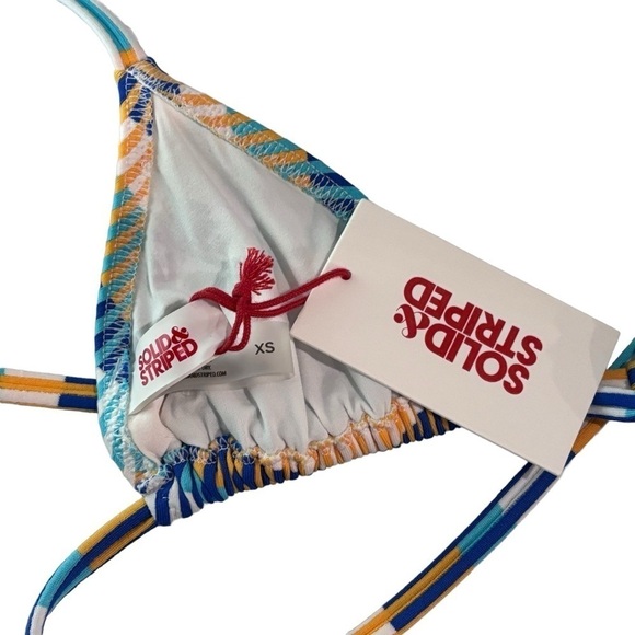 SOLID & STRIPED RAINE TECHNICOLOR MOSAIC EXTRA SMALL HALTER TRIANGLE BIKINI TOP - Picture 10 of 13